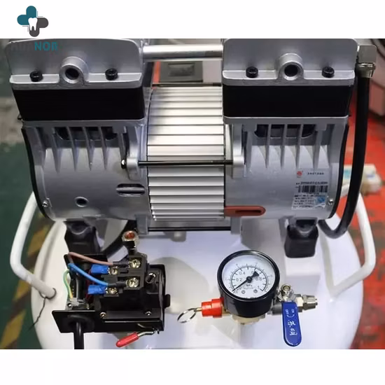 공기 압축기를 가진 침묵하는 오일프리 공기 압축기 강철 탱크 휴대용 치과 단위